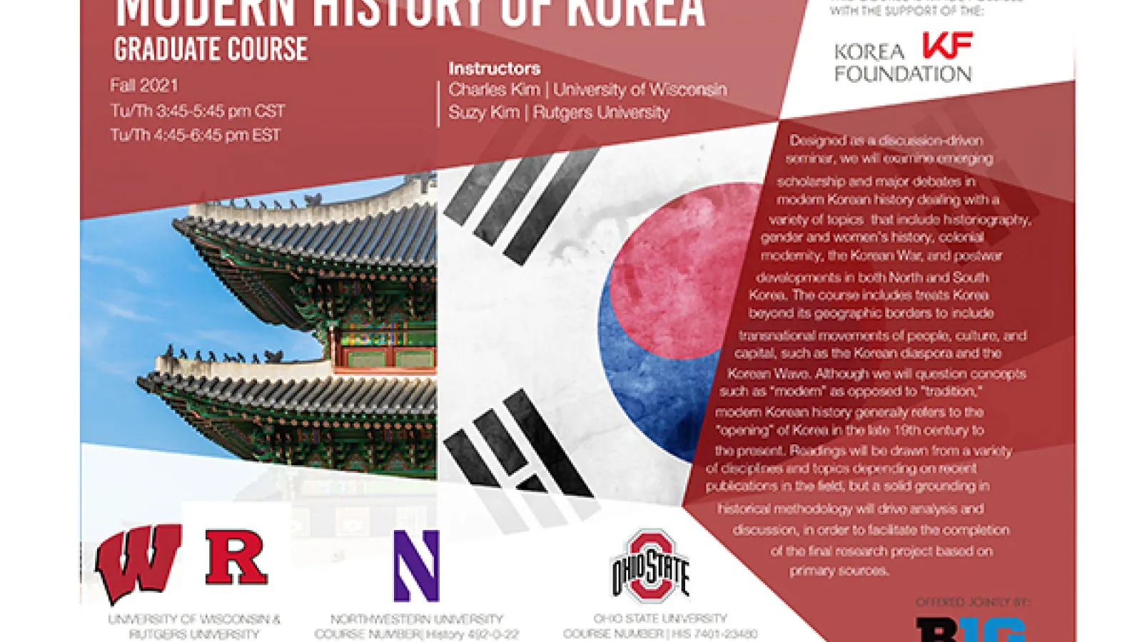 Modern History of Korea course flyer